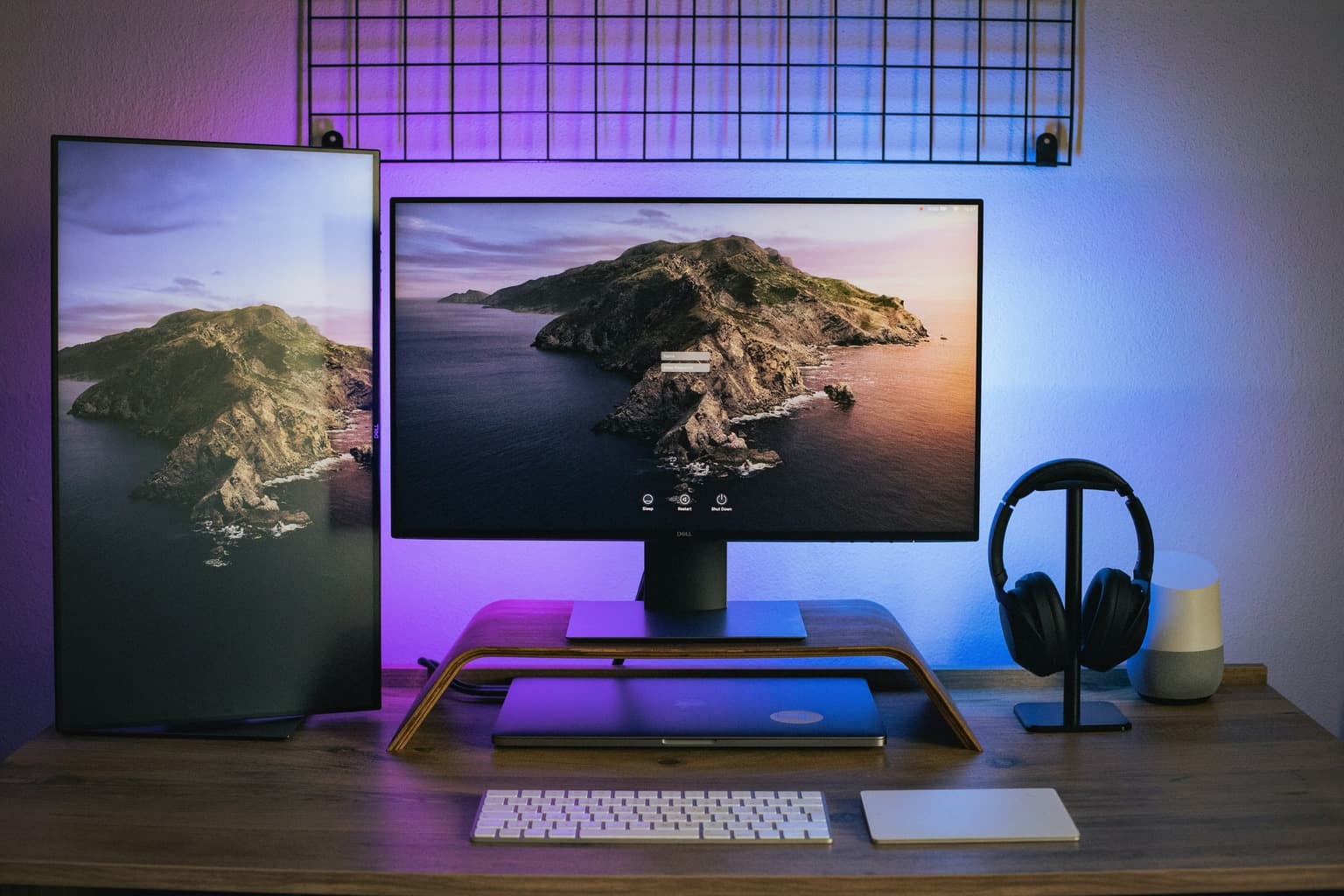 Desk scene, shown through each lens